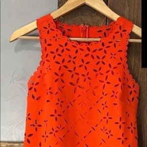 • EUC • J. Crew Orange Laser Cutout Dress • Sz. OP